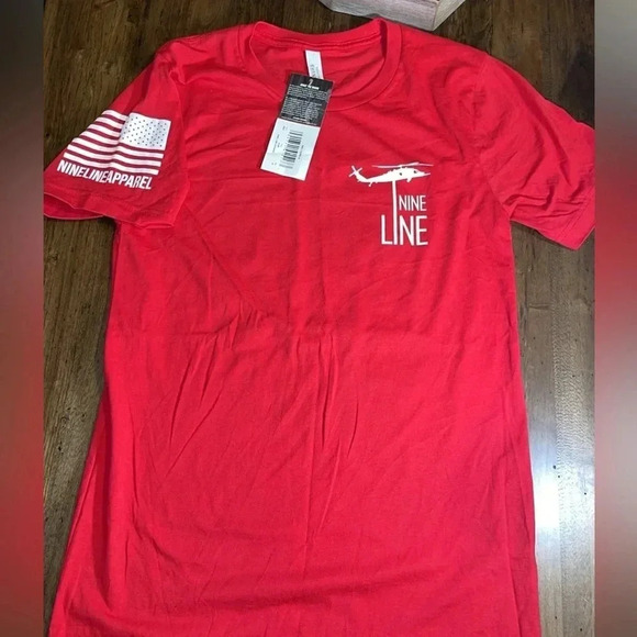 💥NWT Nine Line Apparel Men’s Red Patriotic Short Sleeve T-Shirt Size Small - Picture 3 of 6